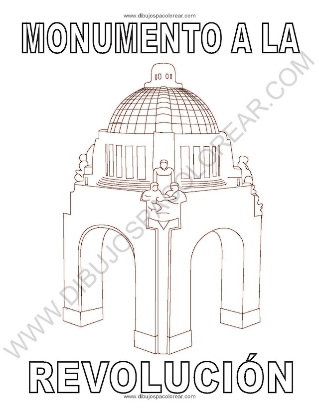 Dibujo del Monumento a la Revolucion para colorear