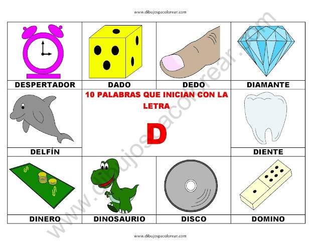 10 palabras u objetos que inician con la letra D