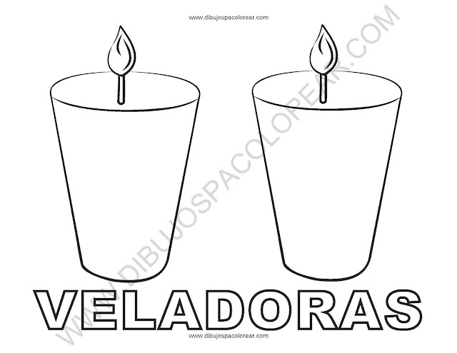 veladoras dibujos para colorear