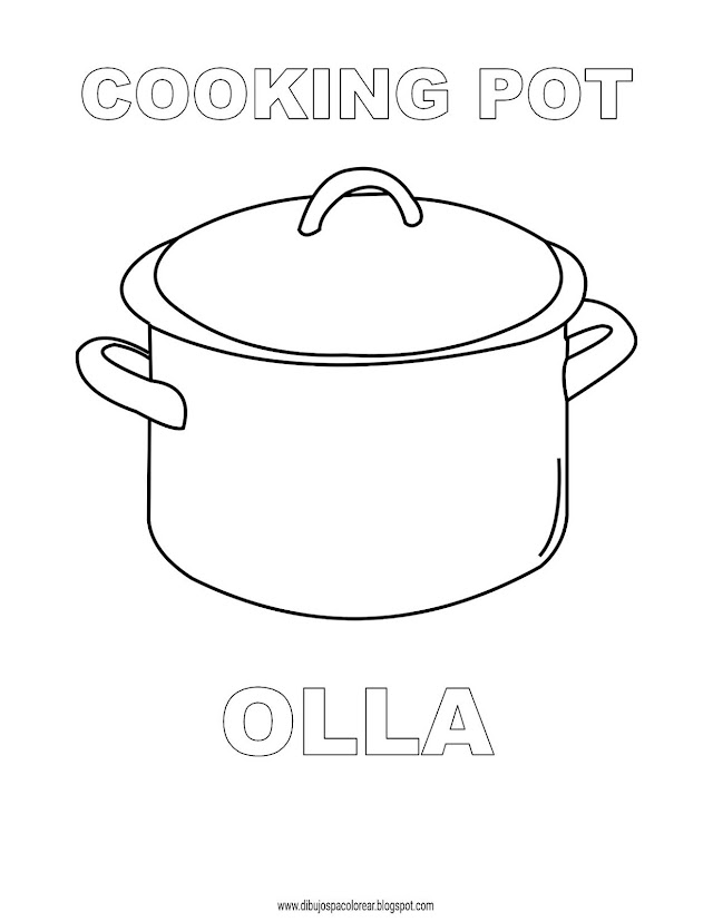 Dibujos Inglés - Español con O: Olla - Cooking Pot