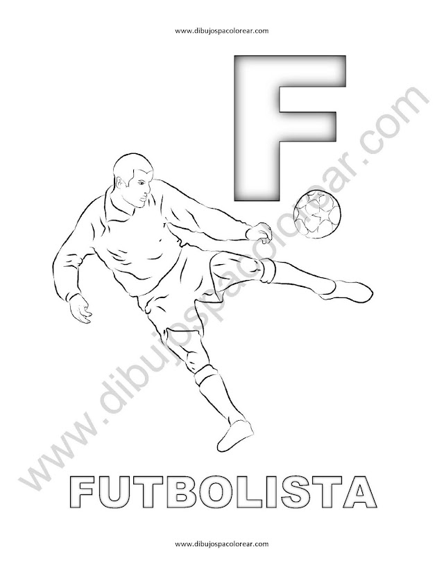 Futbolista dibujo para colorear F