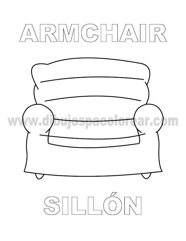 Dibujos Inglés - Español con S: Sillón - Armchair