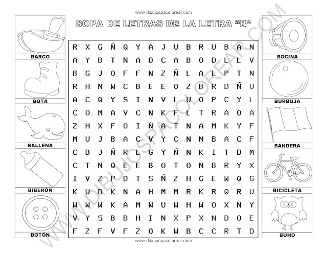Sopa de letras de la letra B