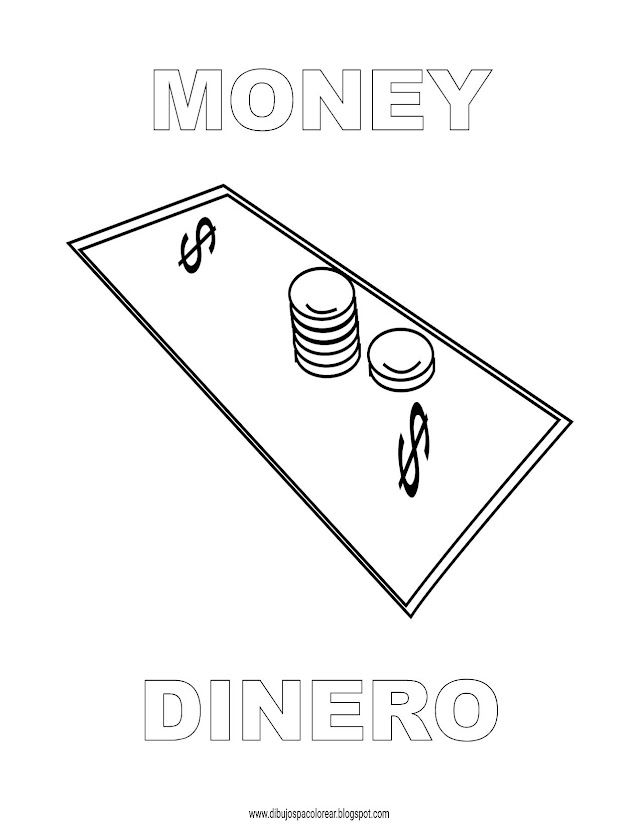 Dibujos Inglés - Español con D: Dinero - Money