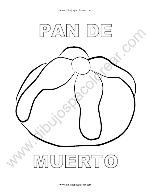 Pan de muerto para colorear