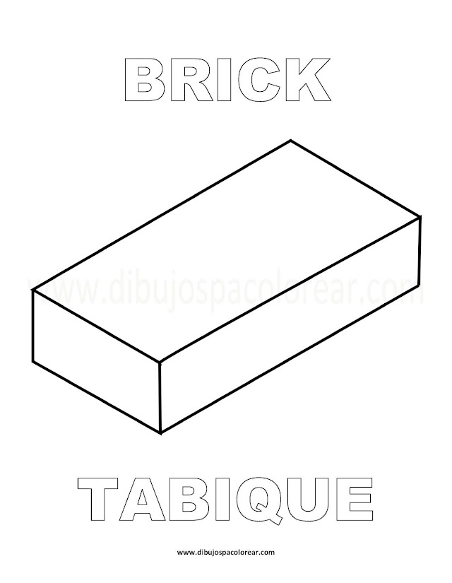 Dibujos Inglés - Español con T: Tabique - Brick