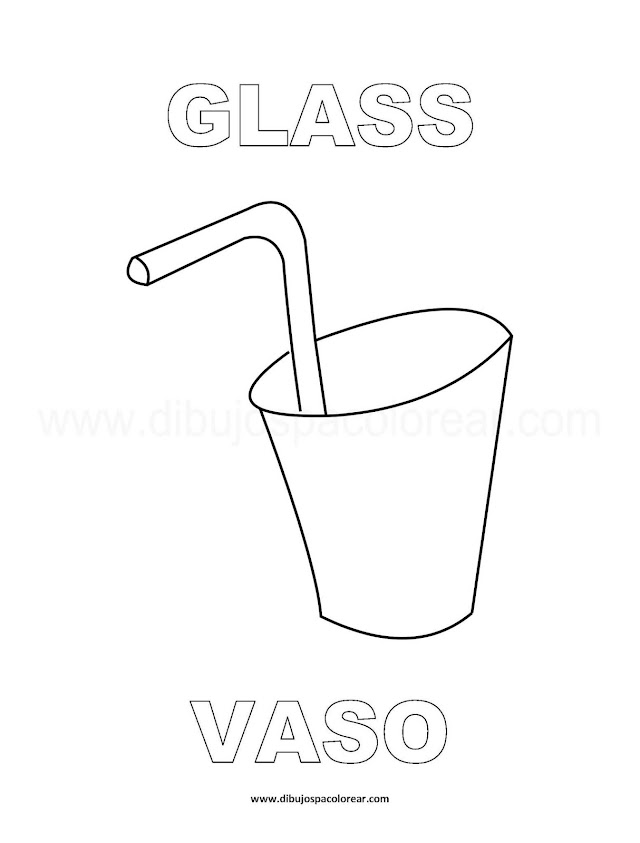 Dibujos Inglés - Español con V: Vaso - Glass