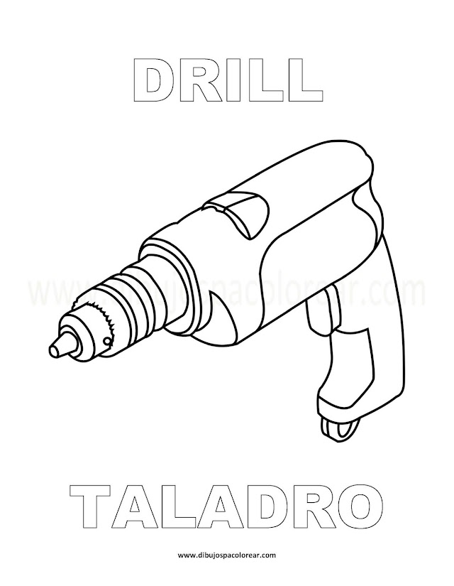 Dibujos Inglés - Español con T: Taladro - Drill