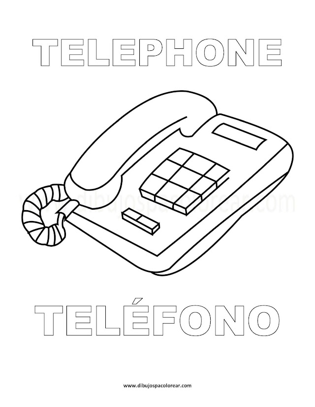 Dibujos Inglés - Español con T: Teléfono - Telephone