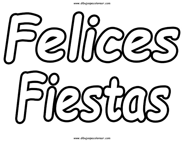 Feliz navidad, Feliz año nuevo y Felices Fiestas para colorear