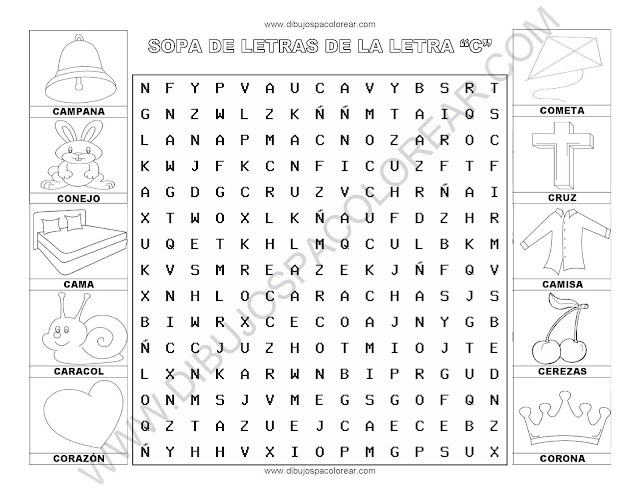 Sopa de letras de la letra C