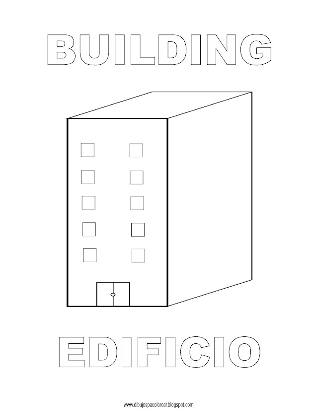 Dibujos Inglés - Español con E: Edificio - Building