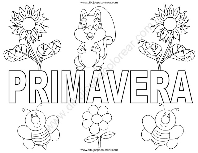 Dibujo para colorear de la primavera 21 de marzo