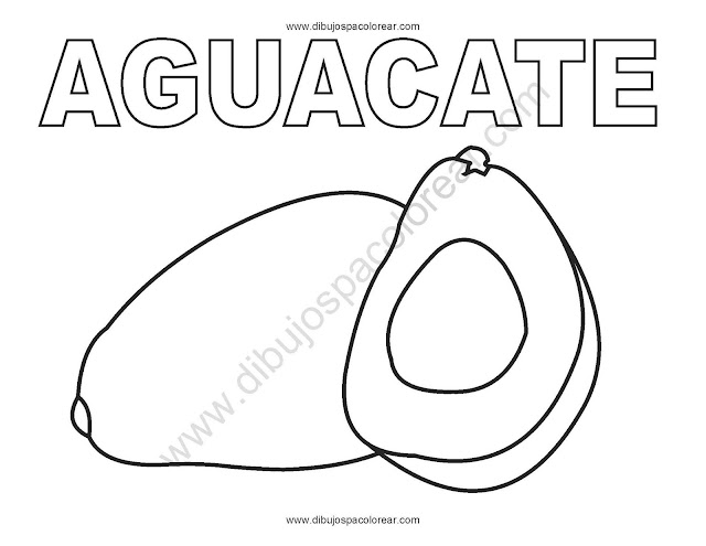Aguacate, avocado, palta Dibujo para colorear