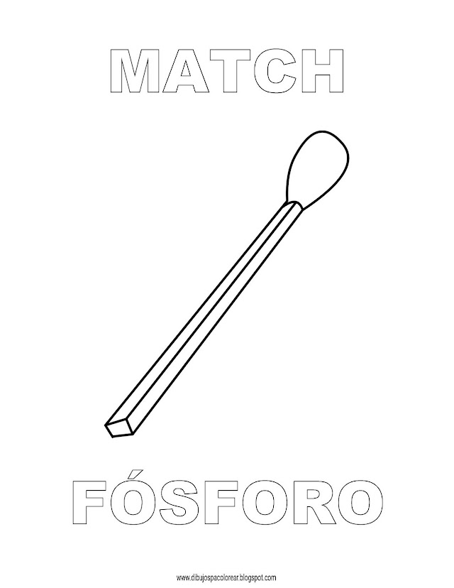 Dibujos Inglés - Español con F: Fosforo - Match