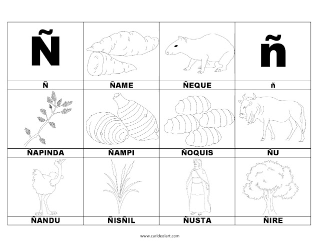 Dibujos para colorear: Palabras con Ñ