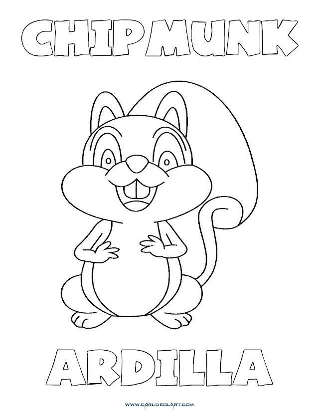 Dibujos Inglés - Español con A: Ardilla - ChipMunk