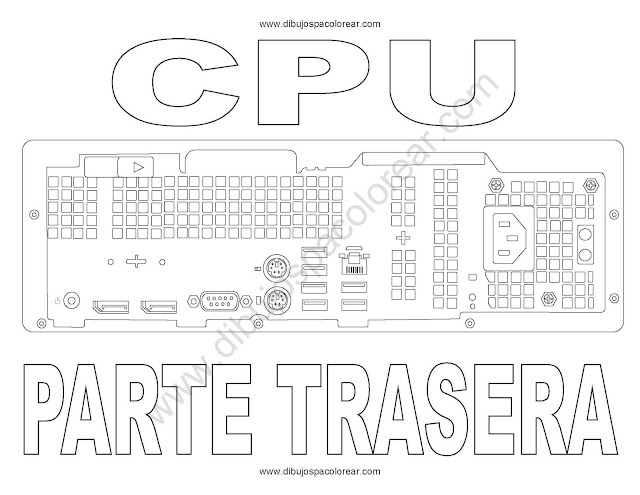 CPU parte trasera dibujo para colorear