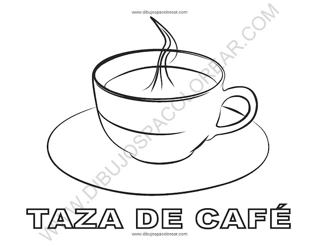 Dibujo para colorear de una taza de cafe