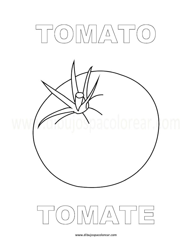 Dibujos Inglés - Español con T: Tomate - Tomato