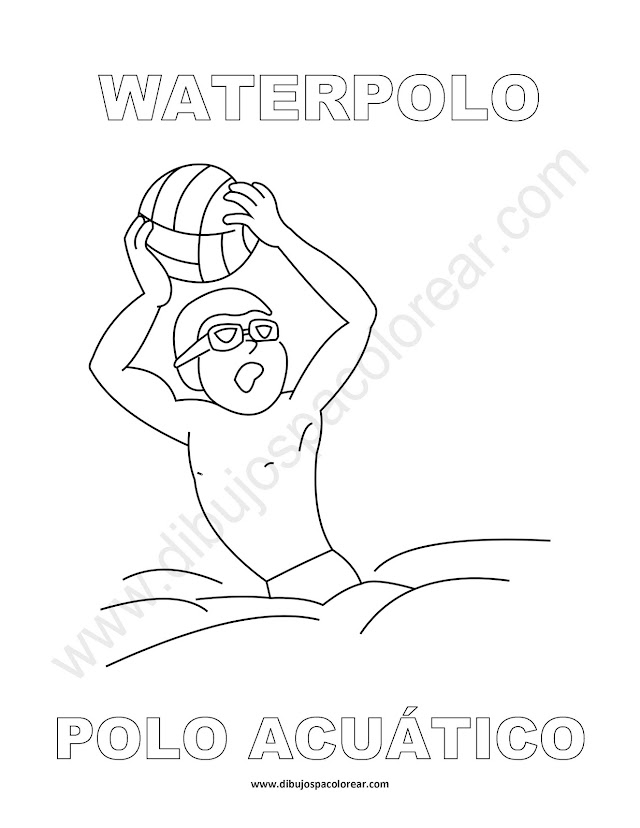 Dibujos Inglés - Español con W: Waterpolo - Polo Acuático