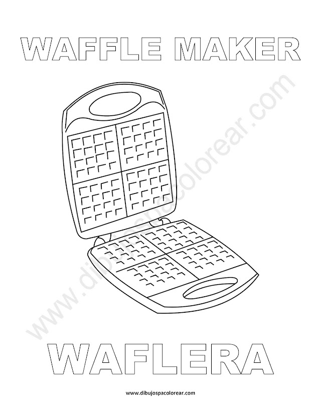 Dibujos Inglés - Español con W: Waflera - Waffle Maker