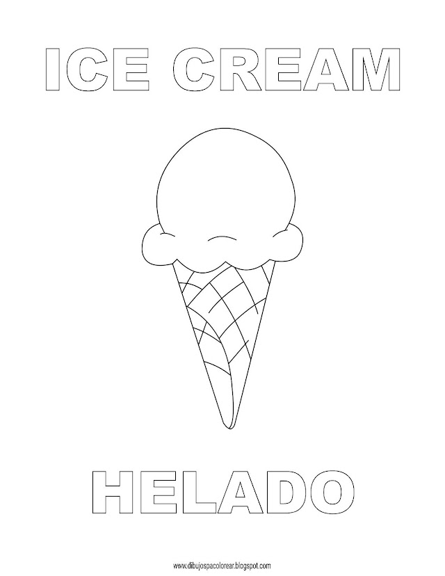 Dibujos Inglés - Español con H: Helado - Ice Cream