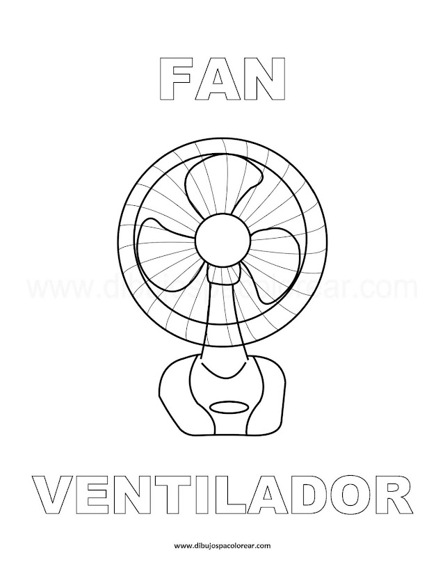 Dibujos Inglés - Español con V: Ventilador - Fan