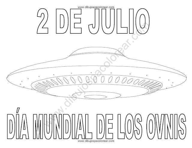 Ovni dibujo para colorear, día mundial de los ovnis