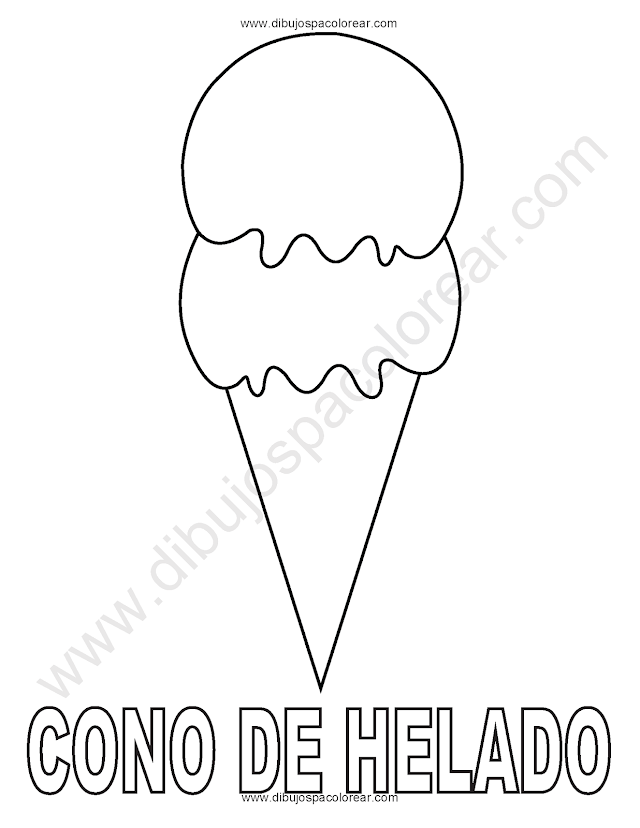 Cono de helado dibujo para colorear