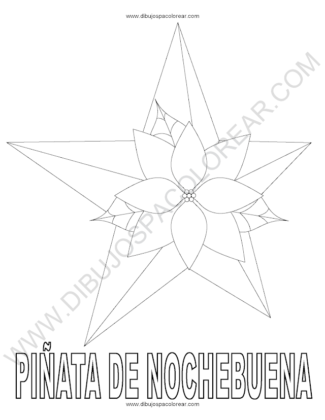 Dibujo Piñata nochebuena Navidad para colorear