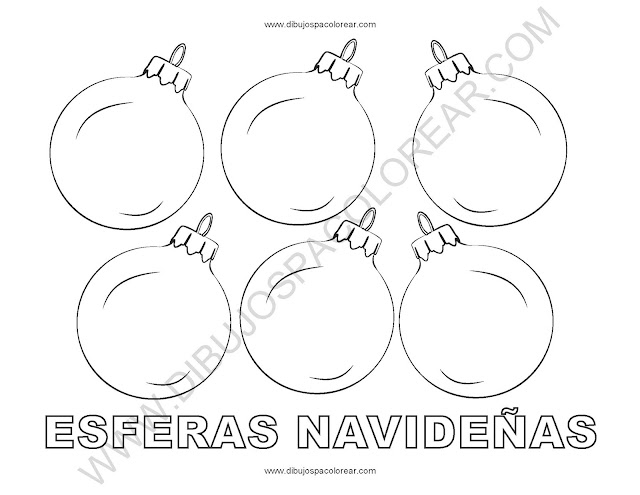 Esferas de navidad dibujo para colorear