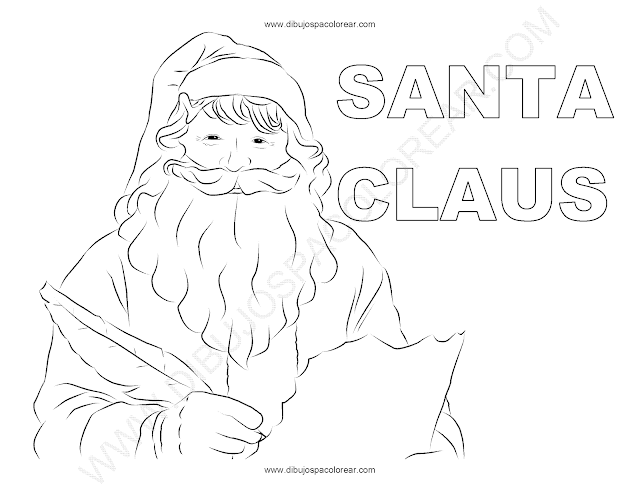 Dibujos de Santa Claus, Papá Noel, San Nicolás para colorear