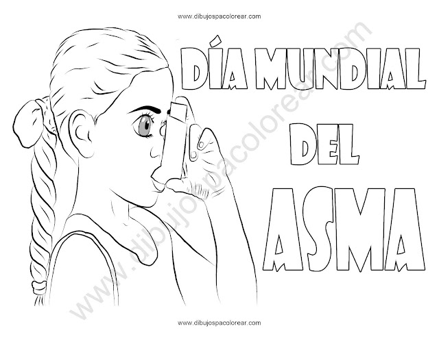 Dia mundial del asma dibujo para colorear