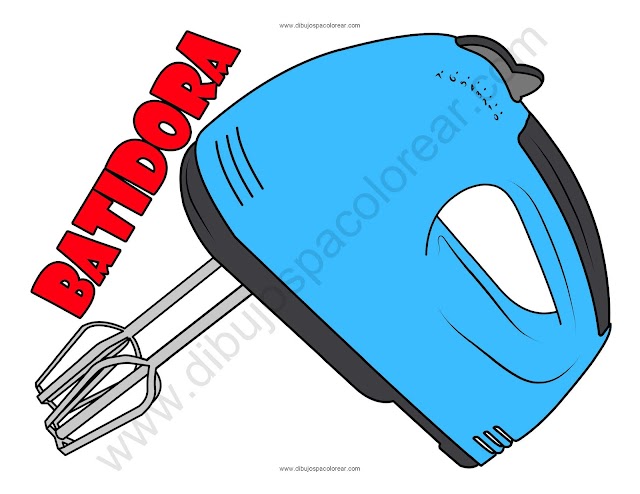 Batidora dibujo a color y para colorear