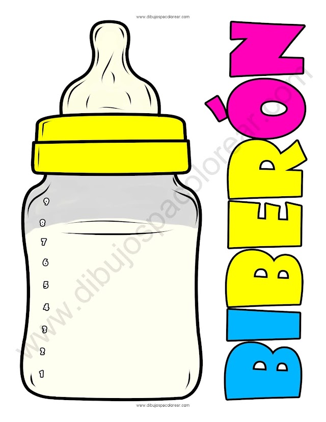 Dibujo de biberón a color o para colorear
