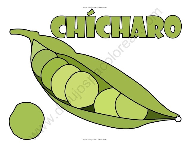  Chícharo dibujo a color y para colorear