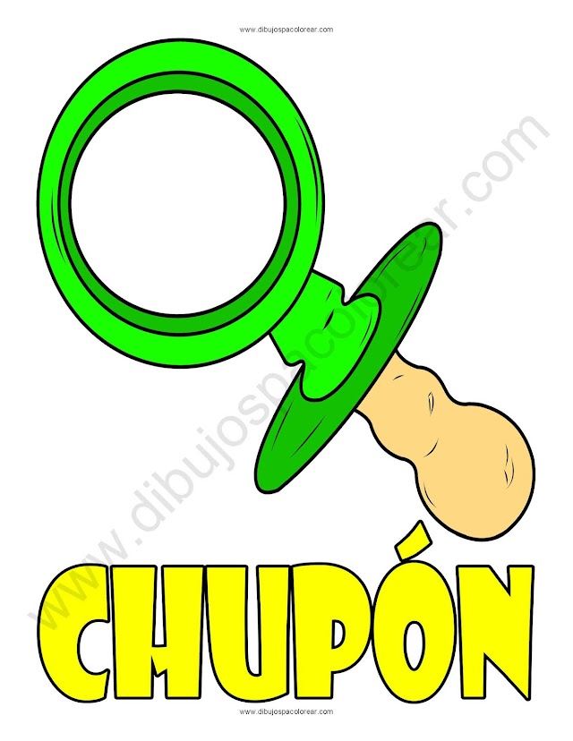 chupón dibujo a color o para colorear