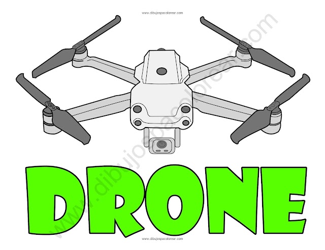 Drone dibujo a color y para colorear