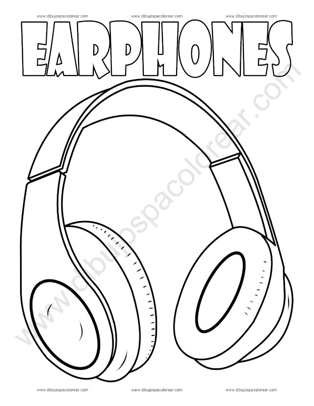 Earphones Coloring Page