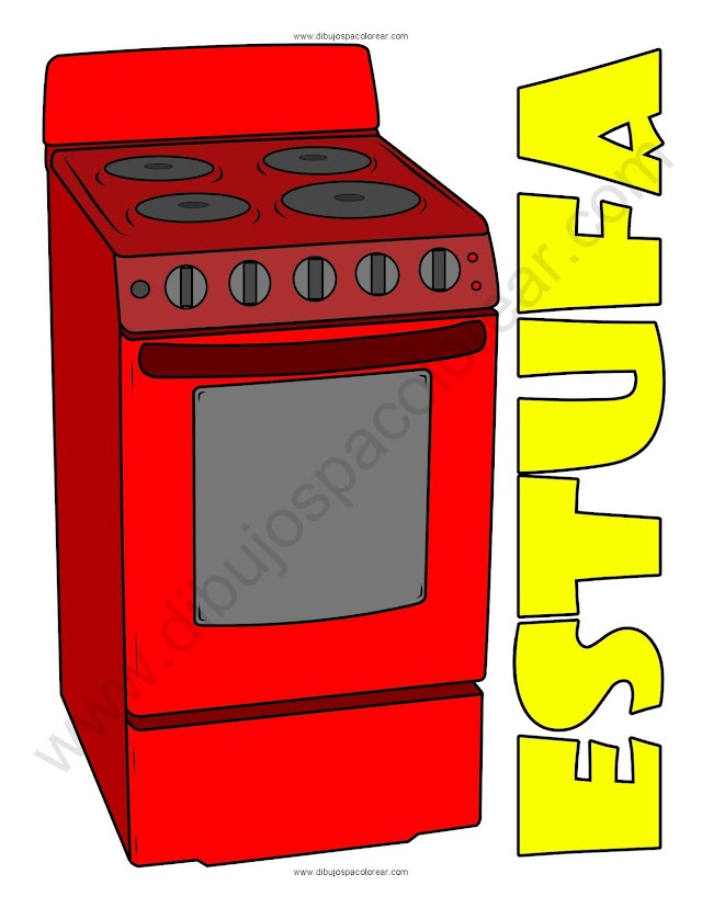 Estufa dibujo a color y para colorear