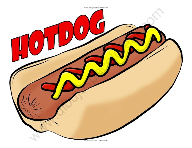 HotDog dibujo a color y para colorear