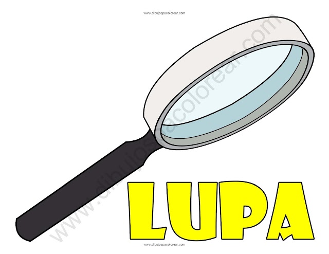 Lupa dibujo a color y para colorear