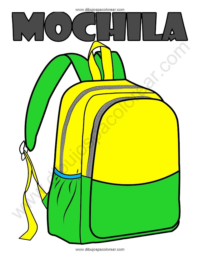 dibujo de mochila para colorear o a color