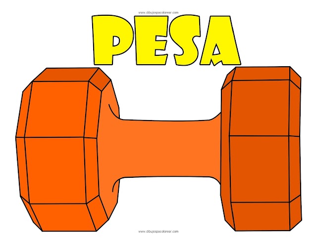 Pesa de ejercicio dibujo a color y para colorear