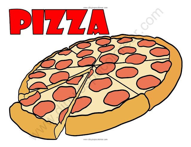 Pizza dibujo a color y para colorear