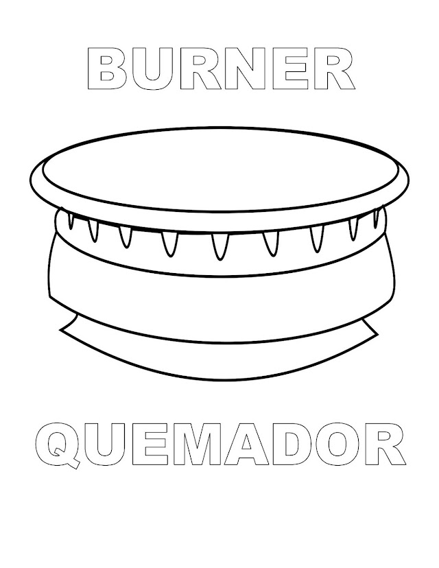 Dibujos Inglés - Español con Q: Quemador - Burner