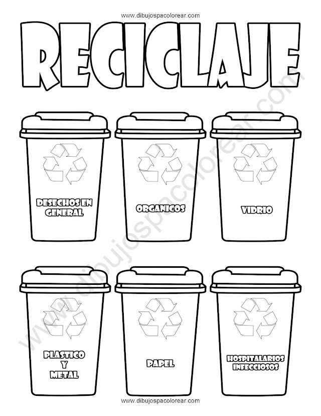 Día Mundial del Reciclaje dibujo para colorear