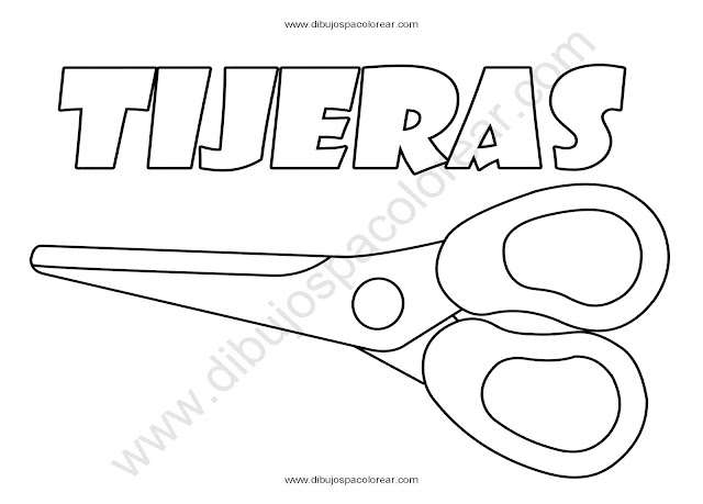 Tijeras dibujo para colorear y a color
