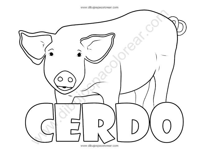 dibujo cerdito - puerquito para colorear
